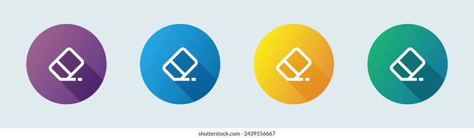 Eraser line icon in flat design style. Wipe out signs vector illustration.