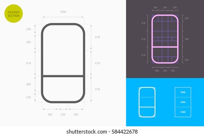 eraser line icon (golden section)