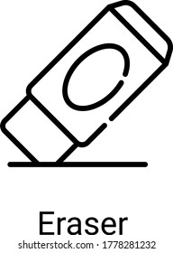 eraser line icon isolated on white background 