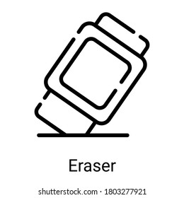 Radierliniensymbol einzeln auf weißem Hintergrund