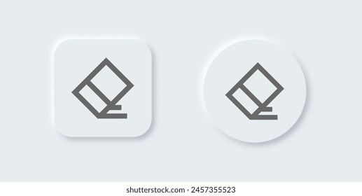 Eraser line icon in neomorphic design style. Wipe out signs vector illustration.