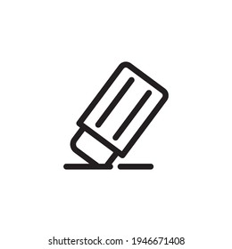 Eraser line icon. office tool. the icon can be used for application icon, web icon, infographic. print on all types of paper. Editable stroke. Design template vector