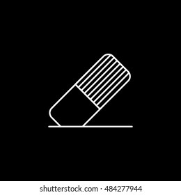 Eraser Line Icon On Black Background