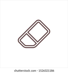 Eraser line icon, outline vector sign, linear style pictogram isolated on white. Rubber eraser symbol, logo illustration. Editable stroke