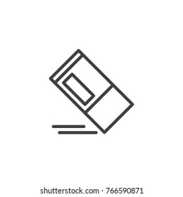 Eraser line icon, outline vector sign, linear style pictogram isolated on white. Rubber eraser symbol, logo illustration. Editable stroke