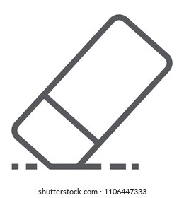 Eraser line icon, school and education, rubber sign vector graphics, a linear pattern on a white background, eps 10.