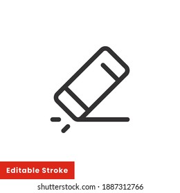 Icono de línea de borrado para plantilla y aplicación web. Diseño de ilustración de vector de trazo editable sobre fondo blanco. EPS 10