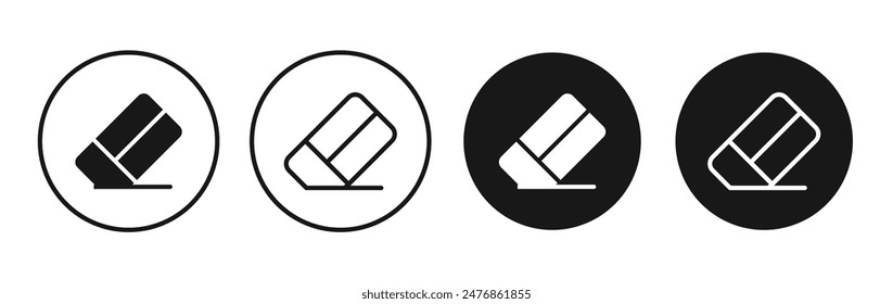 Eraser line vector icon set.