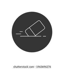 Eraser line white icon logo vector flat style design template