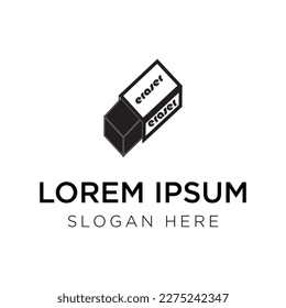 eraser logo vector illustration on white background