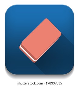 eraser With long shadow over app button