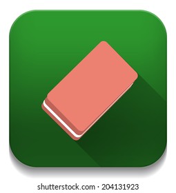 eraser With long shadow over app button