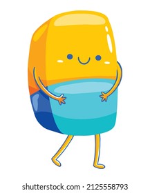ERASER mascot in flat cartoon style