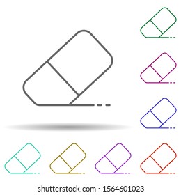 Eraser multi color icon. Simple thin line, outline vector of education icons for ui and ux, website or mobile application