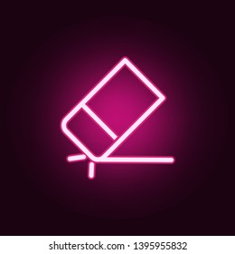 Eraser neon icon. Elements of education set. Simple icon for websites, web design, mobile app, info graphics