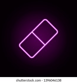 eraser neon icon. Elements of education set. Simple icon for websites, web design, mobile app, info graphics
