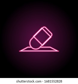 Eraser neon icon. Simple thin line, outline vector of education icons for ui and ux, website or mobile application