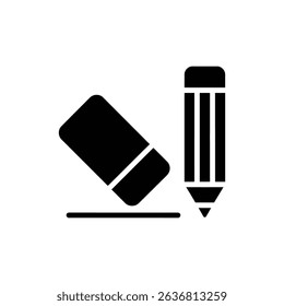 Eraser Next to Pencil, Symbolizing Correction and Editing Tools