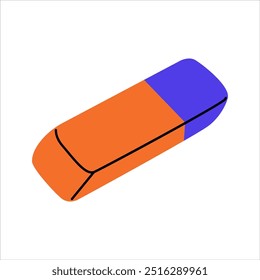 Eraser on an isolated background. Vector illustration for school supplies and stationery designs