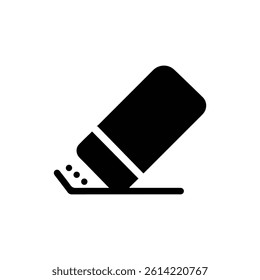 Eraser with One Slanted Edge School Tool Clean Black Filled Icon