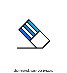 Eraser With Outline Colour Icon Vector Illustration