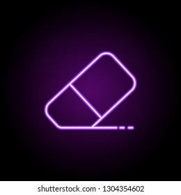 eraser outline icon. Elements of Education in neon style icons. Simple icon for websites, web design, mobile app, info graphics