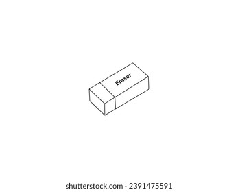 Eraser Outline icon isolated on white background. Vector Illustration