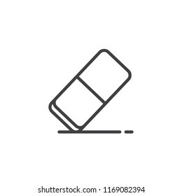 Eraser outline icon. linear style sign for mobile concept and web design. Rubber eraser simple line vector icon. Symbol, logo illustration. Pixel perfect vector graphics