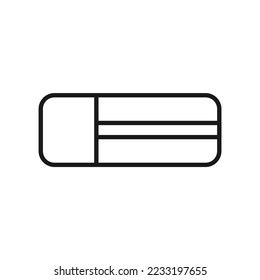 Eraser outline icon, rubber pencil eraser vector illustration in trendy design style, isolated on white background. Perfect editable graphic resources for many purposes.