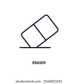 eraser outline icon.  Thin line icon from education collection. Editable vector isolated on white background