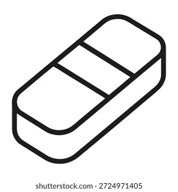 Vector del icono del contorno del borrador en el fondo blanco 