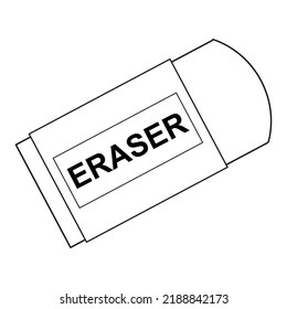 eraser outline vector illustration,isolated on white background,top view