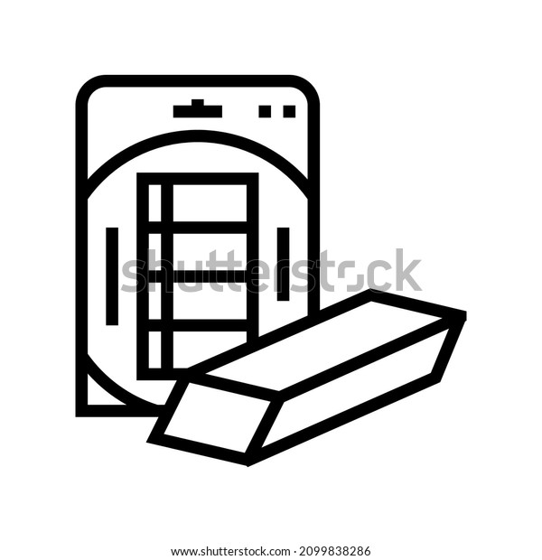 eraser packaging line icon\
vector. eraser packaging sign. isolated contour symbol black\
illustration