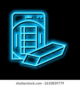 eraser packaging neon light sign vector. eraser packaging illustration