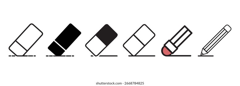 Radiergummi-Symbol, Vektorsatz für Ui-Design