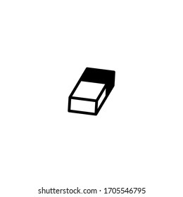 Eraser pencil vector icon in black solid flat design icon isolated on white background