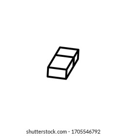 Eraser pencil vector icon in linear, outline icon isolated on white background