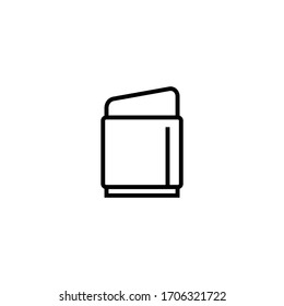 Eraser pencil vector icon in linear, outline icon isolated on white background