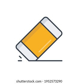 Eraser pencils vector Filled outline icon style illustration. EPS 10 file