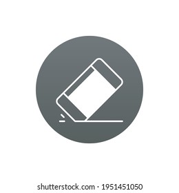 Eraser pencils Vector Round Icon. Art and Culture Symbol EPS 10 File.