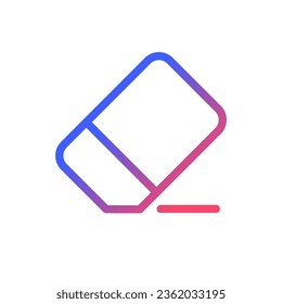 Eraser pixel perfect gradient linear ui icon. Remove image part. Picture and video repair. Photo editor. Line color user interface symbol. Modern style pictogram. Vector isolated outline illustration