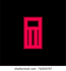 Eraser red glowing neon ui ux icon. Glowing sign logo vector