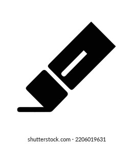 Eraser remove rubber trash icon | Black Vector illustration |