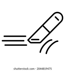 An eraser for removing lines. Drawing tools. Spelling correction. Editable stroke. Icon, vector, outline, isolated.