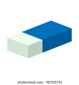 eraser or rubber in blue paper for art craft vector illustration