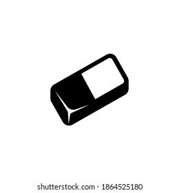 Eraser Rubber, Erasing Pencil Tool. Flat Vector Icon illustration. Simple black symbol on white background. Eraser Rubber, Erasing Pencil Tool sign design template for web and mobile UI element