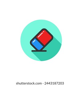 eraser or rubber flat icon desain