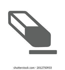 Eraser, rubber icon. Gray vector graphics.