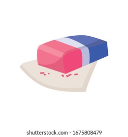 eraser rubber on white background vector illustration design