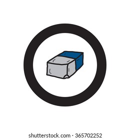 Eraser rubber vector icon doodle hand drawn design
